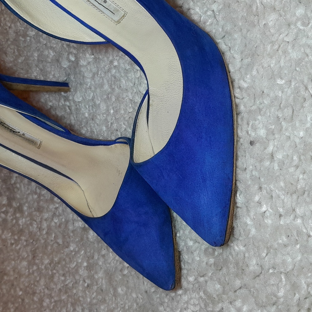 BRAIN ATWOOD BLUE Suede D Orsay Pumps Size 39.5 Euro - Picture 9 of 17